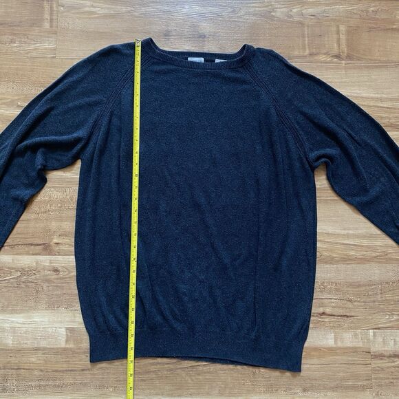 VTG LATITUDE by Northern Isles Mens XL Dark Gray Silk Cashmere Crewneck Sweater - Picture 10 of 12